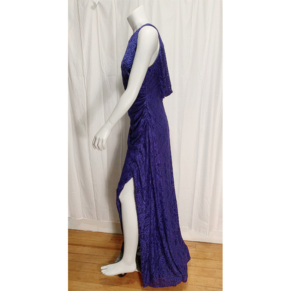 NWT ADRIANNA PAPELL Ruched Side Lace Evening gown - Picture 2 of 6